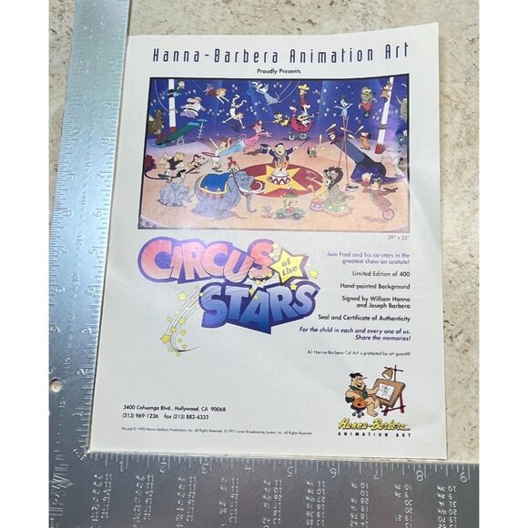 Hanna Barbera Circus of the Stars Animation Art Print Ad Vintage Flyer 1992 - Picture 3 of 6